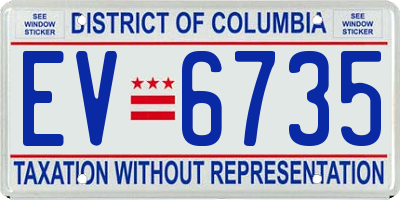 DC license plate EV6735
