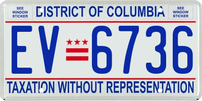 DC license plate EV6736