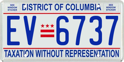 DC license plate EV6737