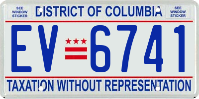 DC license plate EV6741