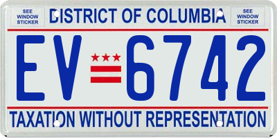 DC license plate EV6742