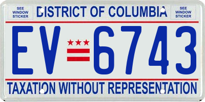 DC license plate EV6743