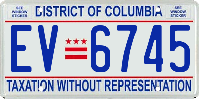 DC license plate EV6745