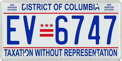 DC license plate EV6747