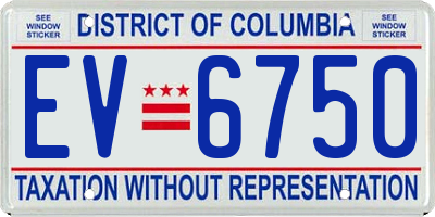 DC license plate EV6750