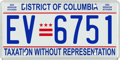 DC license plate EV6751
