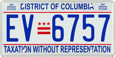 DC license plate EV6757