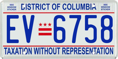 DC license plate EV6758
