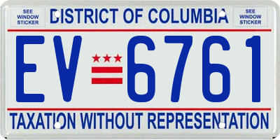 DC license plate EV6761