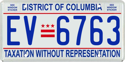 DC license plate EV6763