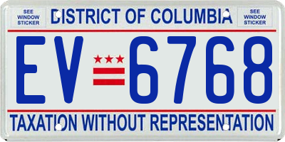 DC license plate EV6768