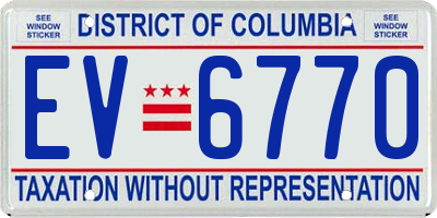 DC license plate EV6770