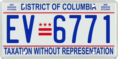DC license plate EV6771
