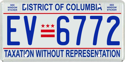 DC license plate EV6772