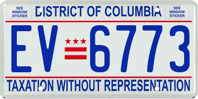DC license plate EV6773