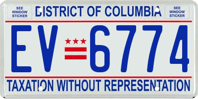 DC license plate EV6774