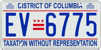 DC license plate EV6775