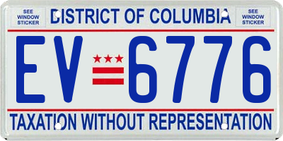 DC license plate EV6776