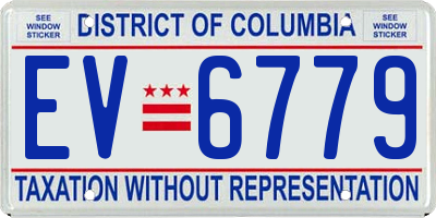 DC license plate EV6779