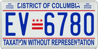 DC license plate EV6780