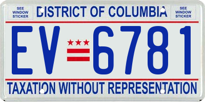 DC license plate EV6781