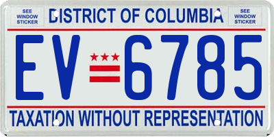 DC license plate EV6785