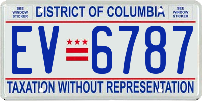 DC license plate EV6787