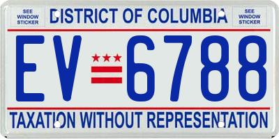 DC license plate EV6788