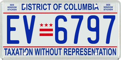 DC license plate EV6797