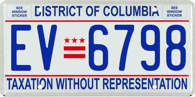 DC license plate EV6798