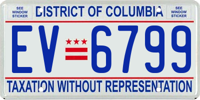 DC license plate EV6799