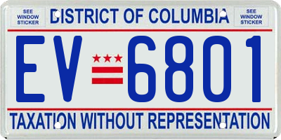 DC license plate EV6801