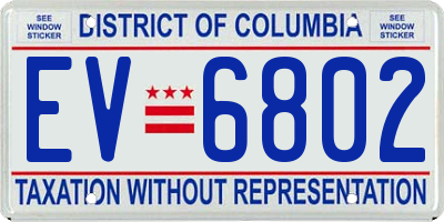 DC license plate EV6802