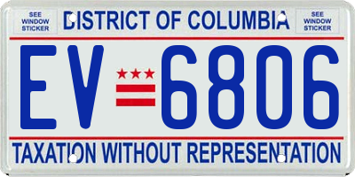 DC license plate EV6806