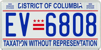 DC license plate EV6808