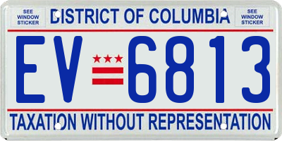 DC license plate EV6813