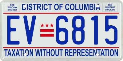 DC license plate EV6815