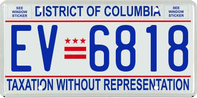 DC license plate EV6818