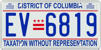 DC license plate EV6819