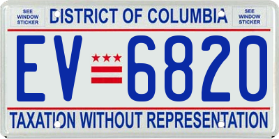 DC license plate EV6820