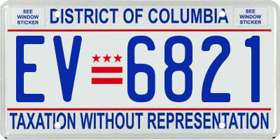 DC license plate EV6821