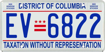DC license plate EV6822