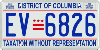 DC license plate EV6826