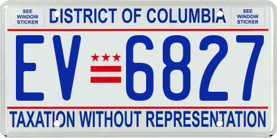 DC license plate EV6827