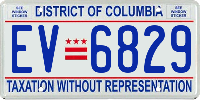 DC license plate EV6829