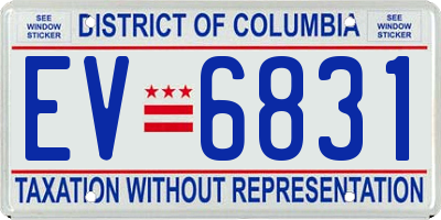DC license plate EV6831