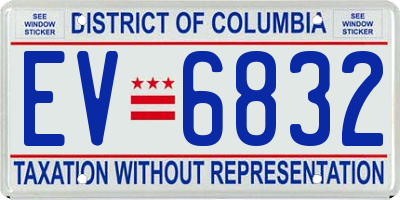 DC license plate EV6832