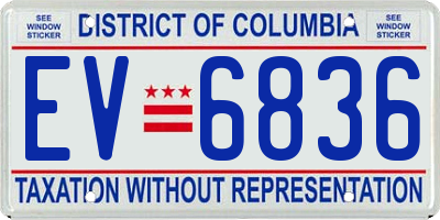 DC license plate EV6836