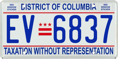 DC license plate EV6837