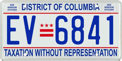 DC license plate EV6841
